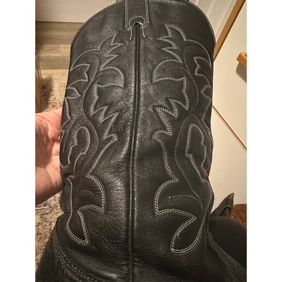 VTG Adams Biltrite Cowboy Boots Women's Leather Black Est Size 10.5 Men 9.5 - Picture 9 of 16